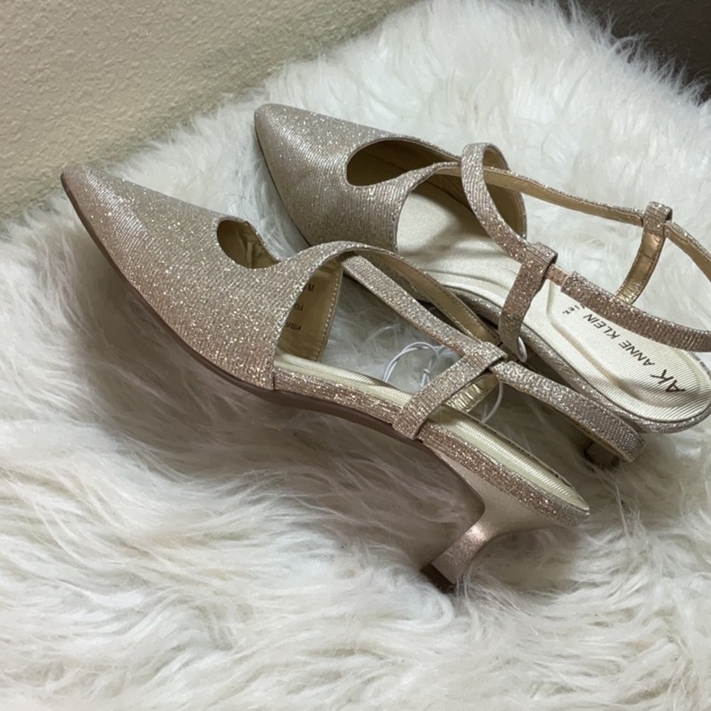 Anne Klein Glittering Slingback Heels - Gold - Picture 6 of 8